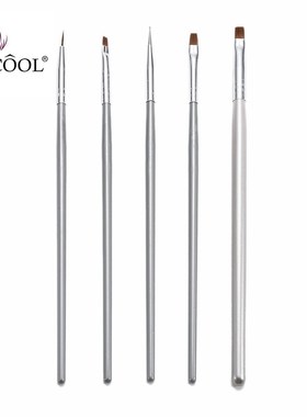 ELECOOL 5Pcs/Set Nail Art Flat Liner Dot Painting Brush Acr