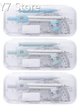 Students Math Drawing Kit with Compasses Protractor Triangle
