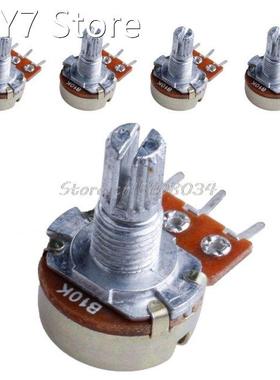 5Pcs B10K ohm Linear Taper Rotary Potentiometer Panel Pot 15