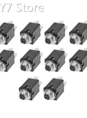 10pcs 6.35mm Plug Sockets PJ-612 3-Pin Connector With Screw