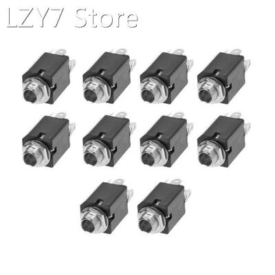 10pcs 6.35mm Plug Sockets PJ-612 3-Pin Connector With Screw
