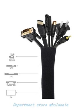 19.5 inch Cable Management Sleeve with Zipper  Wire Cover Wr