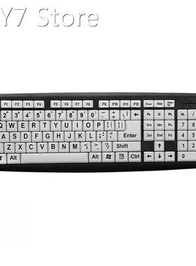 Portable 107 Key USB Wired Large Print Computer Keyboard for