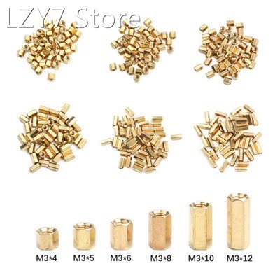 50Pcs M3*L Female female Hex head Brass Spacing Screws Threa