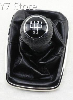 New 5 Speed Gear Shift Knob Gaitor Boot Black PU Leather for