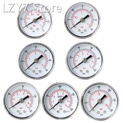 Pressure Gauge 40mm 1/8 BSPT Rear Back 15-300 PSI & Bar