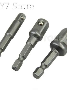 3 Sizes Socket Adapter Set Hex Shank to 1/4