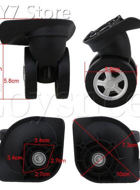 2 Pieces Black Luggage Replacement DIY Swivel Casters Wheels