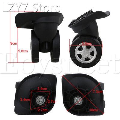 2 Pieces Black Luggage Replacement DIY Swivel Casters Wheels