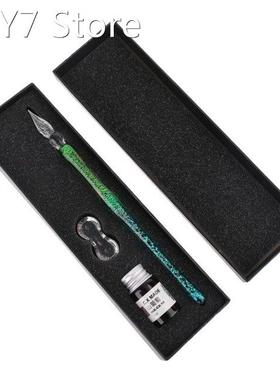 Gradient Starry Sky Glass Fountain Dip Pen Holder Signature