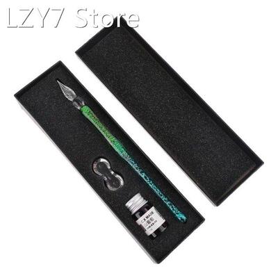 Gradient Starry Sky Glass Fountain Dip Pen Holder Signature