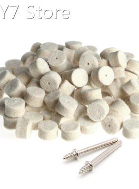 100Pcs Wool Felt Polishing Buffing Pad 13mm + 2 Shank For Gr