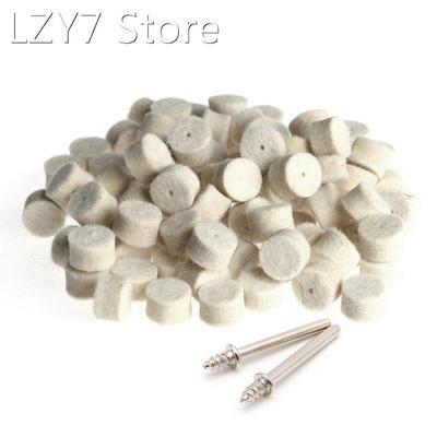 100Pcs Wool Felt Polishing Buffing Pad 13mm + 2 Shank For Gr