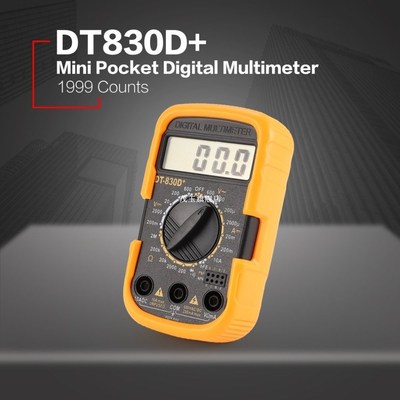 DT830D+ Mini Pocket Digital Multimeter 1999 Counts AC/DC Vol