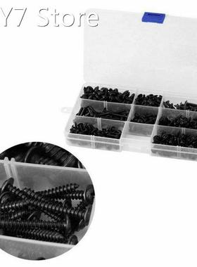 340pcs Round Head Black Body Machine Screws Set 8 Sizes Carb