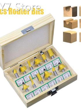 12pcs 8mm Router Bit Set Trimming Straight Milling Cutter Wo