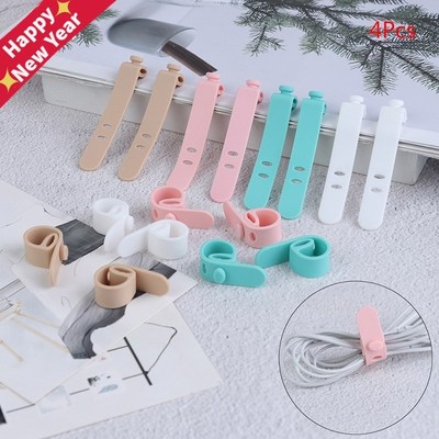 4Pcs Cable Winder Silicone Cable Organizer Wire Wrapped Cord