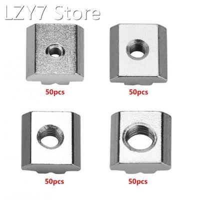 50Pcs/set Hammer Nuts Carbon Steel Sliding T-slot Nut for 3