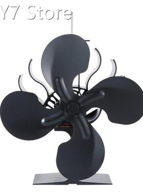 4-Blade Heat Powered Wood Stove Fan Fireplace Fan Furnace Ai