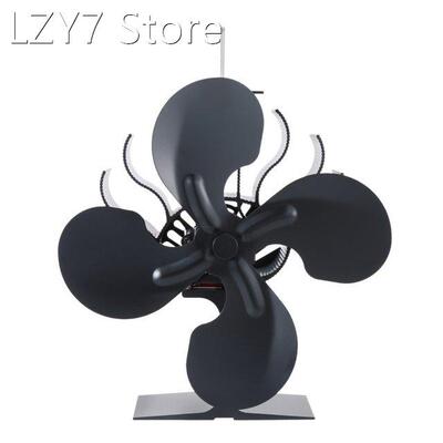 4-Blade Heat Powered Wood Stove Fan Fireplace Fan Furnace Ai