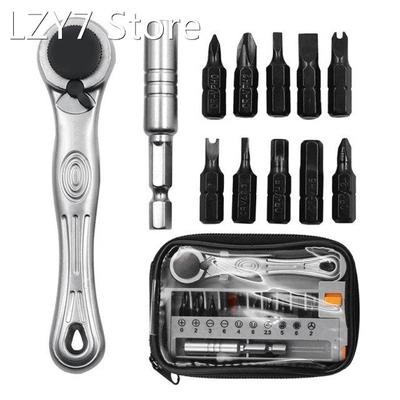 12Pcs 1/4 Portable Disassembling Ratchet Wrench Set Rat