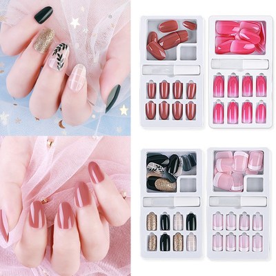 24Pcs Fake Nails Detachable False Nails Press on Nails With