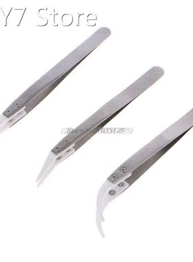 3Pcs New Non Conductive Ceramic Tweezers IC SMD SMT Reverse