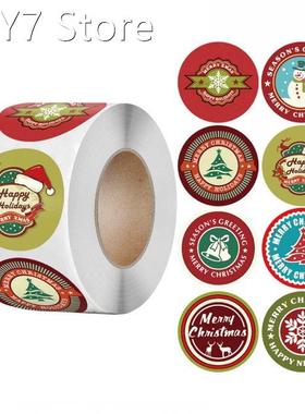 500pcs 1.5 Inch Christmas Theme Seal Labels Stickers For DIY
