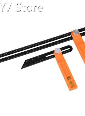 Woodworking Movable Angle Ruler 15/30/45/60 Degree with Bubb