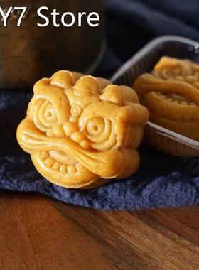 New DIY 3D Mooncake Mold 50g/75g National Tide Style Lion Pa