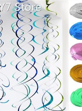 Shining Foil Swirls Banner Baby Shower Table Decoration Hap