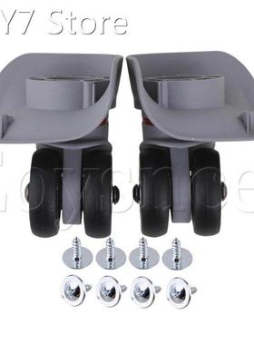 2x Durable Grey 11x10.8x5cm 4-Hole DIY Luggage Wheels Replac