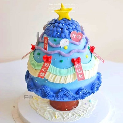 Wanghong wishing tree cake piling platform birthday cake dec