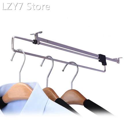 3pcs Wardrobe Hanger Top-mounted Telescopic Hanger Push-pull
