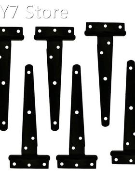 6Pcs T Strap Door Hinges Gate Hinges, Black Barn Door Gates