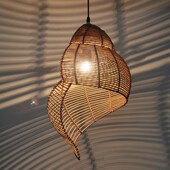 bamboo lamp hanging pendant conch rattan lamps lights light