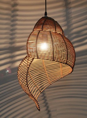 conch bamboo hanging lamps pendant lights rattan lamp light