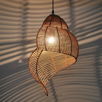 conch bamboo hanging lamps pendant lights rattan lamp light