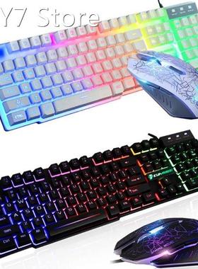 1Set T6 Rainbow LED Backlit Multimedia Ergonomic USB Wired G