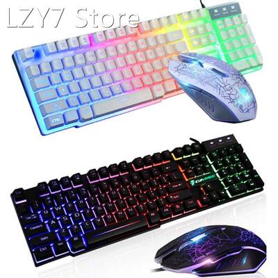 1Set T6 Rainbow LED Backlit Multimedia Ergonomic USB Wired G