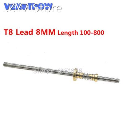 1SET Length 100 to 800 Lead 8MM T8 Guide with Anti-backlash