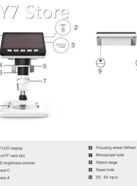 4.3 LCD HD 1080P Digital Microscope 50X-1000X Magnification
