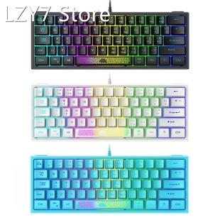 Ergonomic Gaming Computer Laptop Office Keyboard 62 Keys RGB