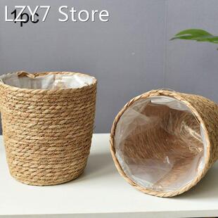 Handmade Seagrass Storage Baskets Flower Pot With Waterproof