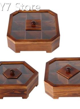 2022 New Solid Wood Snack Box Chinese Style Divided Grid Dri