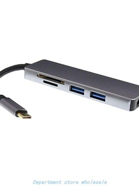 5 In 1 Type-c Hub to USB3.0 HDMI Card Reader Splitter for Mo