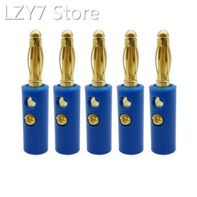 Blue 4mm Banana Plugs Audio Speaker Screw Wire Connector Gol