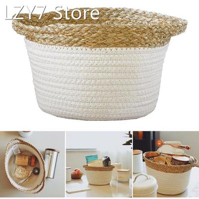 Straw Storage Basket with Handle Pastoral Eco-friendly Organ