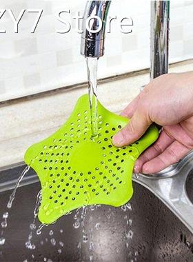 New kitchen silicone five-pointed star sink filter bathroom