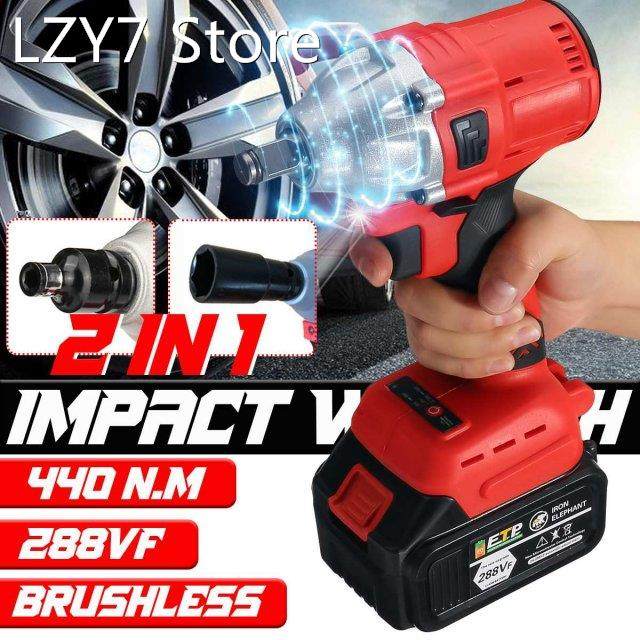 NEW 288VF Brushless Cordless Electric Impact Wrench 1/2inch